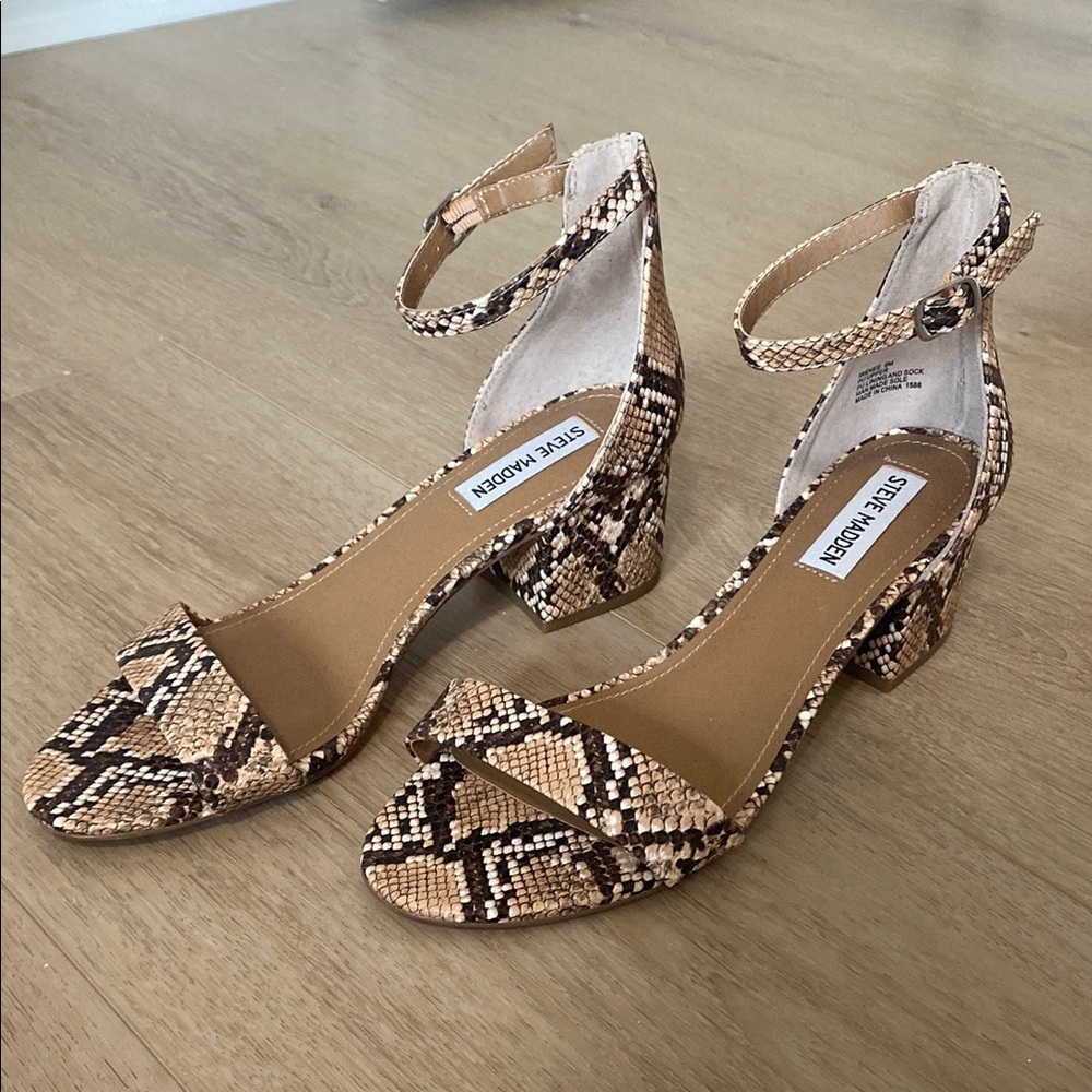 Steve Madden Tan Snake Print Women's Heels